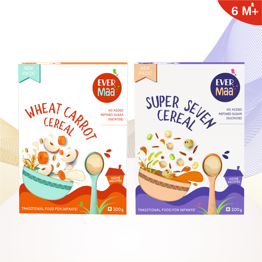 Wheat Carrot Cereal and Super Seven Cereal